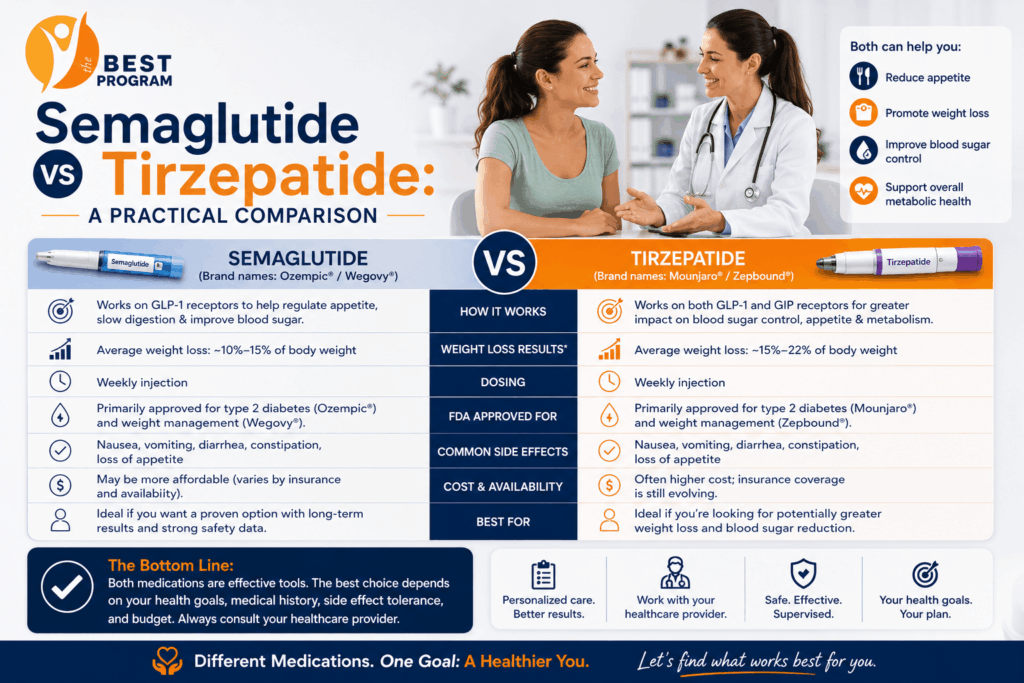 Semaglutide vs Tirzepatide A Practical Comparison