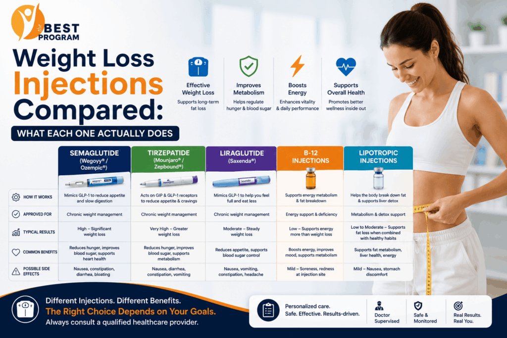 Weight Loss Injections Compared